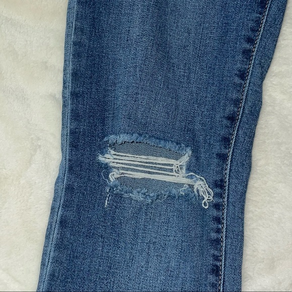 GARAGE Blue High Rise Jeans Ripped at the Knees - Picture 4 of 6